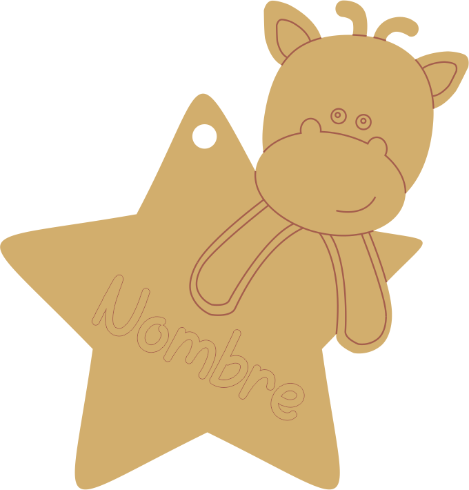 jirafita con estrella y nombre