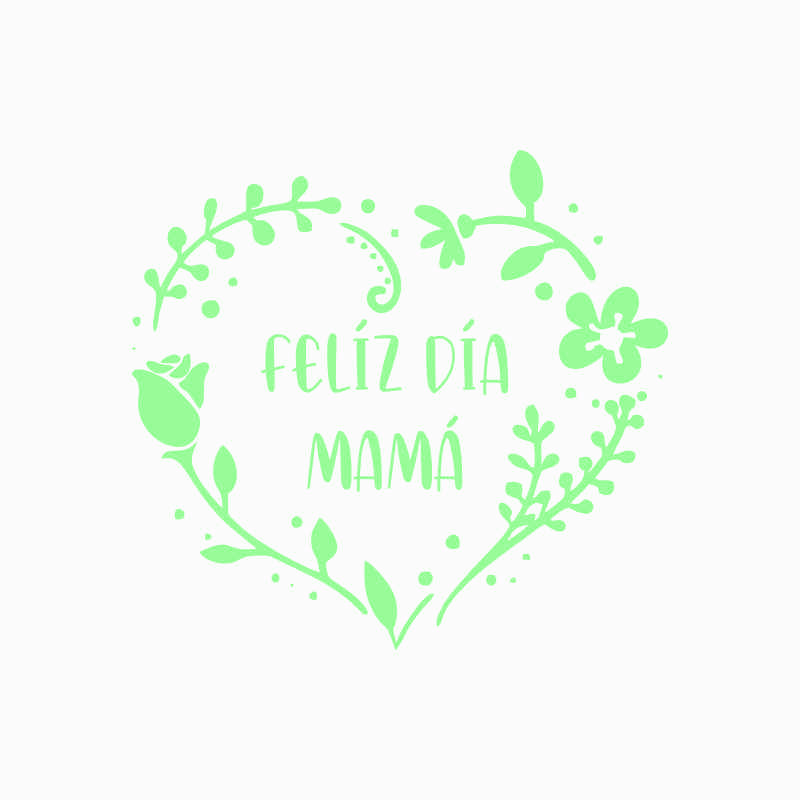 Sello feliz dia mamá corazón