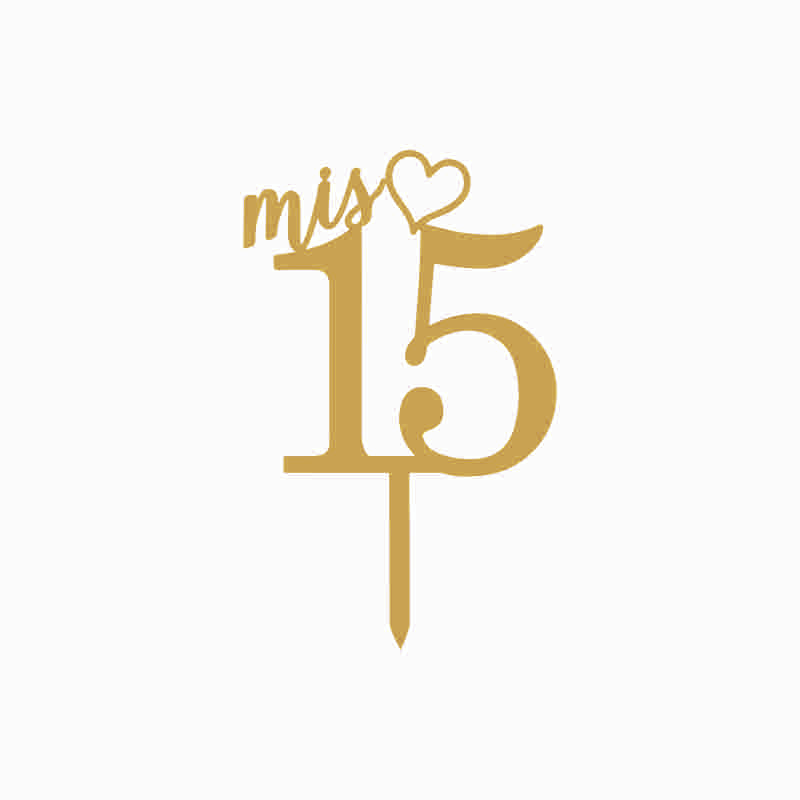 Topper mis 15 corazon